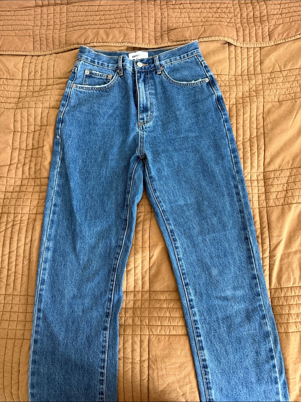Women’s BAYSE High-Rise Straight Leg Women's Jeans in Medium Blue - Size 26